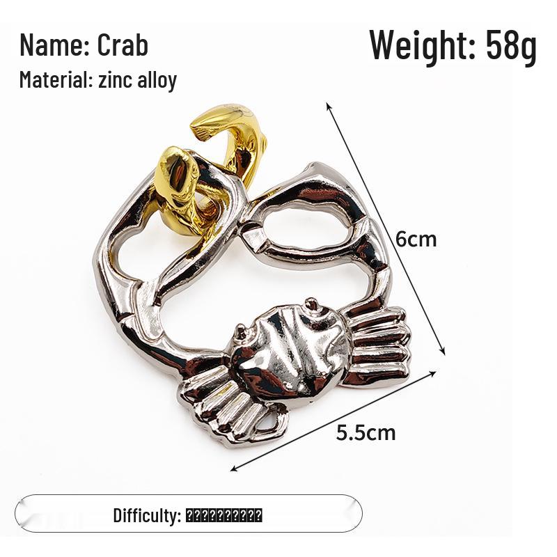Zinc Alloy Kongming Puzzle Lock: Disentanglement Ring Educational Toy
