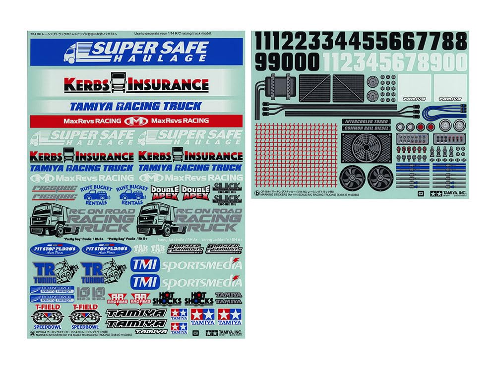Tamiya Hop-Up Options No. 1844 OP. 1844 On-Road Racing Truck Marking Stickers 54844