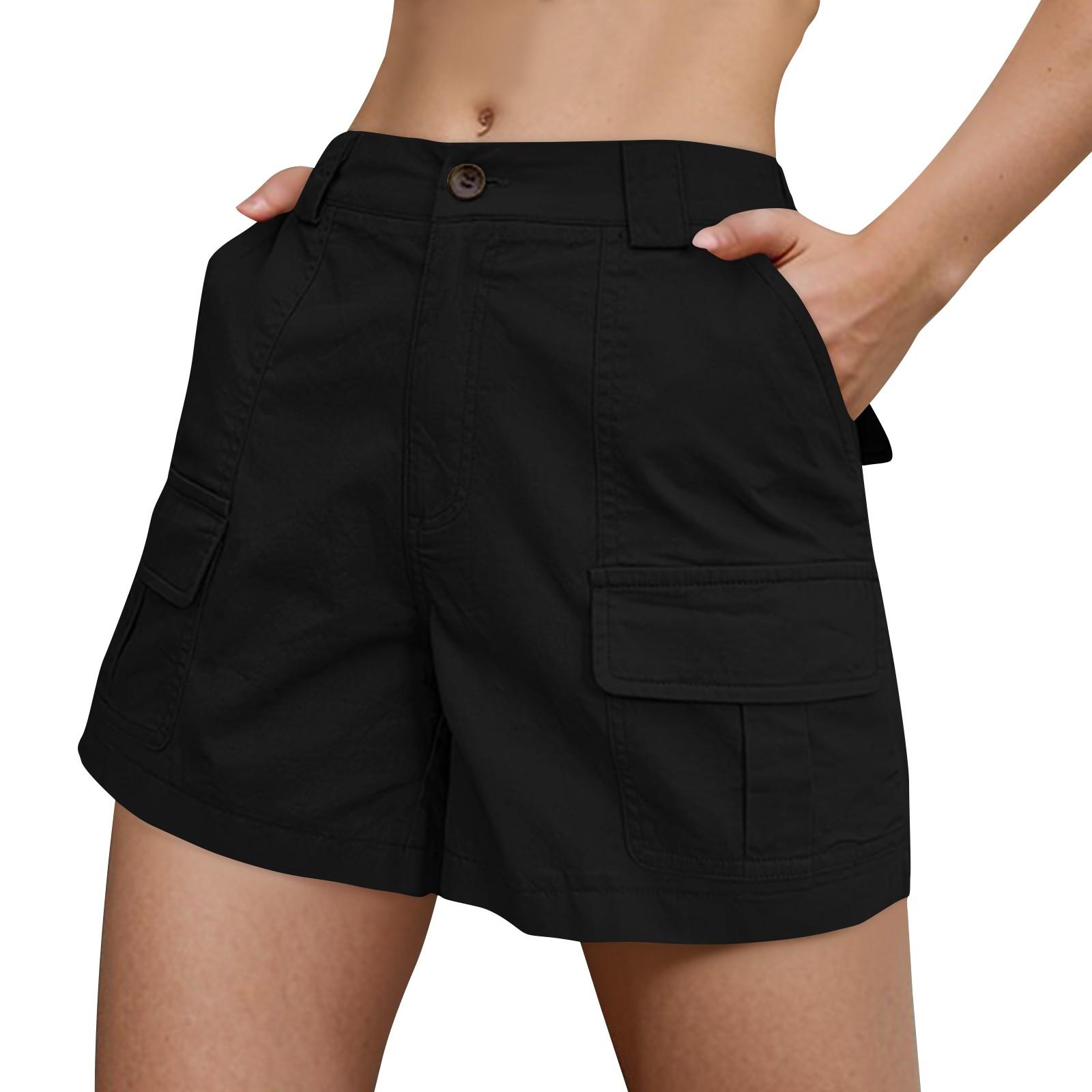 

Bermuda Shorts For Women Cargo Shorts Elastic Waist Long Shorts For Summer Casual