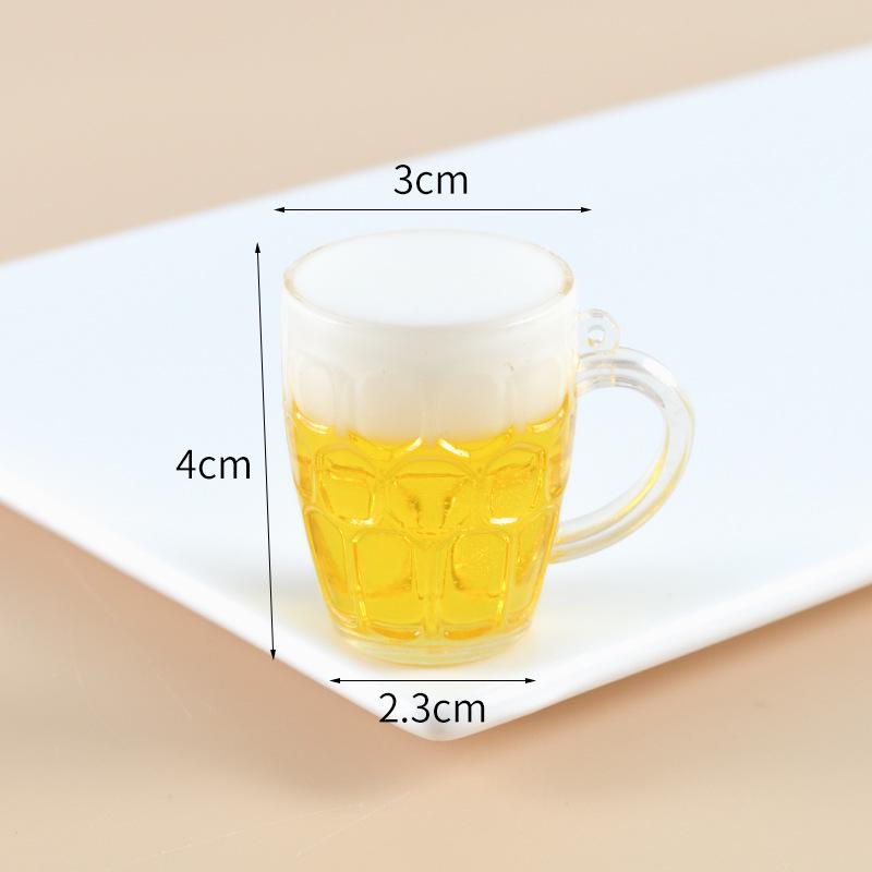Mini Beer Mug Keychain Pendant - Creative Draft & Qingdao Beer Mug Glass, Champagne Style, Promotional Gift