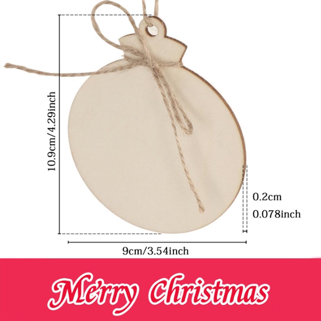 Christmas Wooden Ornaments with Pre-Drilled Holes for DIY Crafts Unpainted Wood Slices to Decorate and Personalize