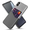 For Sony Xperia 10 VII Case PU Leather Cloth Texture Hard PC Phone Cover with Card Holder