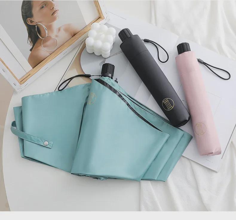 Ultra-Light 160g Sunscreen Pencil Umbrella, 108cm, Black, Dual-Purpose for Sun and Rain, UPF 50+, Gift Box Included