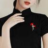 Luxury Red Flower Brooches For Women Unique Floral Pins Casual Party Jewelry Decor Accessories New Fashion Mother's Day Gifts