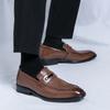 Fashion Solid Color Casual Loafers Mens Woven Pattern Patent Leather Dress Casual Shoes Wedding Dress Business Wedding Party Formal Shoe