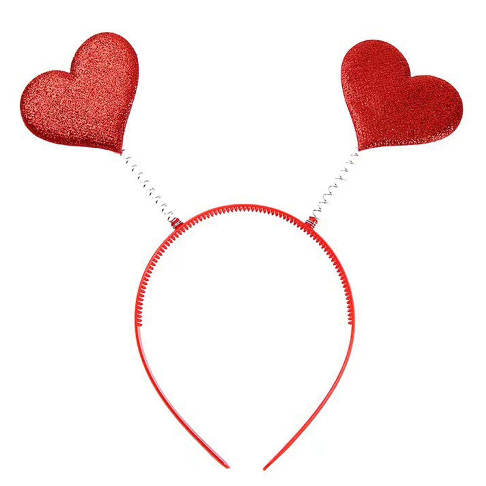 

Повязка на голову на День святого Валентина для женщин, блестящие пайетки, сердечки, повязки для волос, милые бопперы в форме любви, аксессуары для волос для вечеринки, подарки D