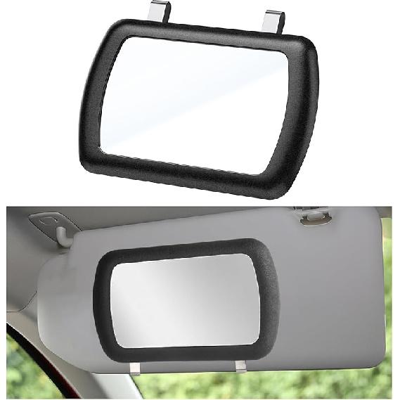 2 PCS Car Sun Visor Vanity Mirror, Clip-on Vehicle Makeup Mirrors for Women Girls, Portable Auto Sun-Shading Visors Cosmetic Mirror for Cars Truck