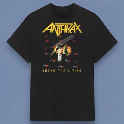 Camiseta Hot Anthrax - Among The Living regalo para fan S-234XL Negra Hombre TT139 Camiseta Unisex