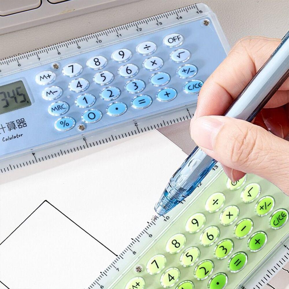 15cm Straight Ruler With Calculator Ultra-thin Stationery Drawing Tool  School Supply