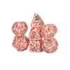 7pcs Hollow Polyhedral Dice Set Holiday Party Skull Pattern Metal Dice Props for Board Card Game