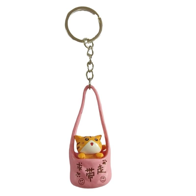 Cartoon Cats Keychain Lovely Kitten Keyring Backpack Handbag Pendant Car Key Chain Adorable Pet Bag Charm Decorations