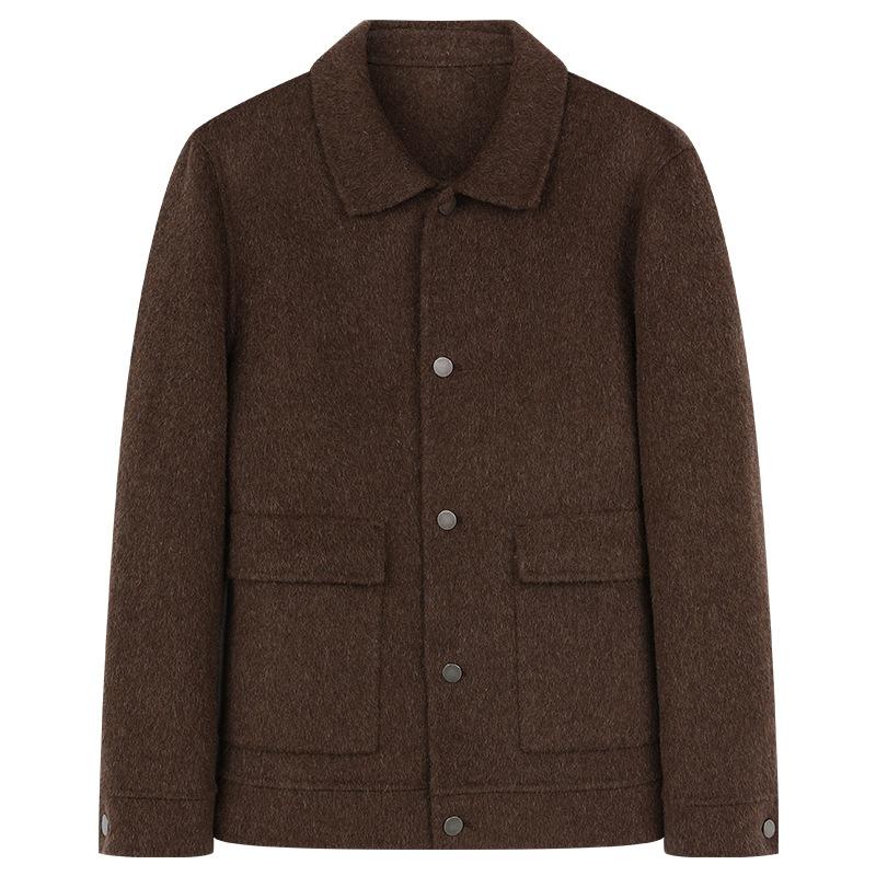 Men's Jacket Woolen Coat Autumn and Winter Casual Slim-fitting Trendy Handsome Double-sided Woolen Coat Men