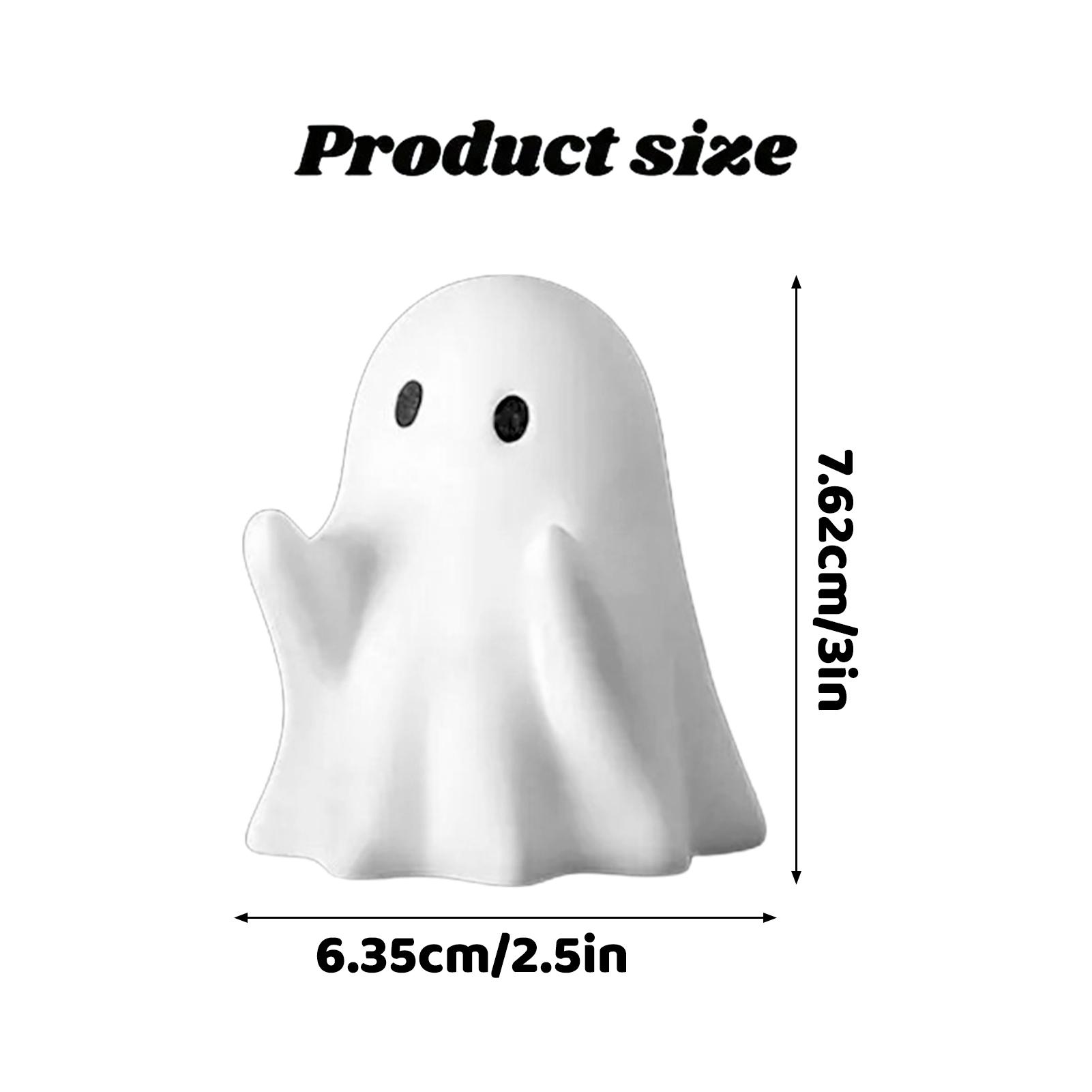 

Cute White Ghost Pen Holder Mini Spooky Ghost Figurine Funny Desktop Organizer for Home Office Creative Decor Halloween Gifts