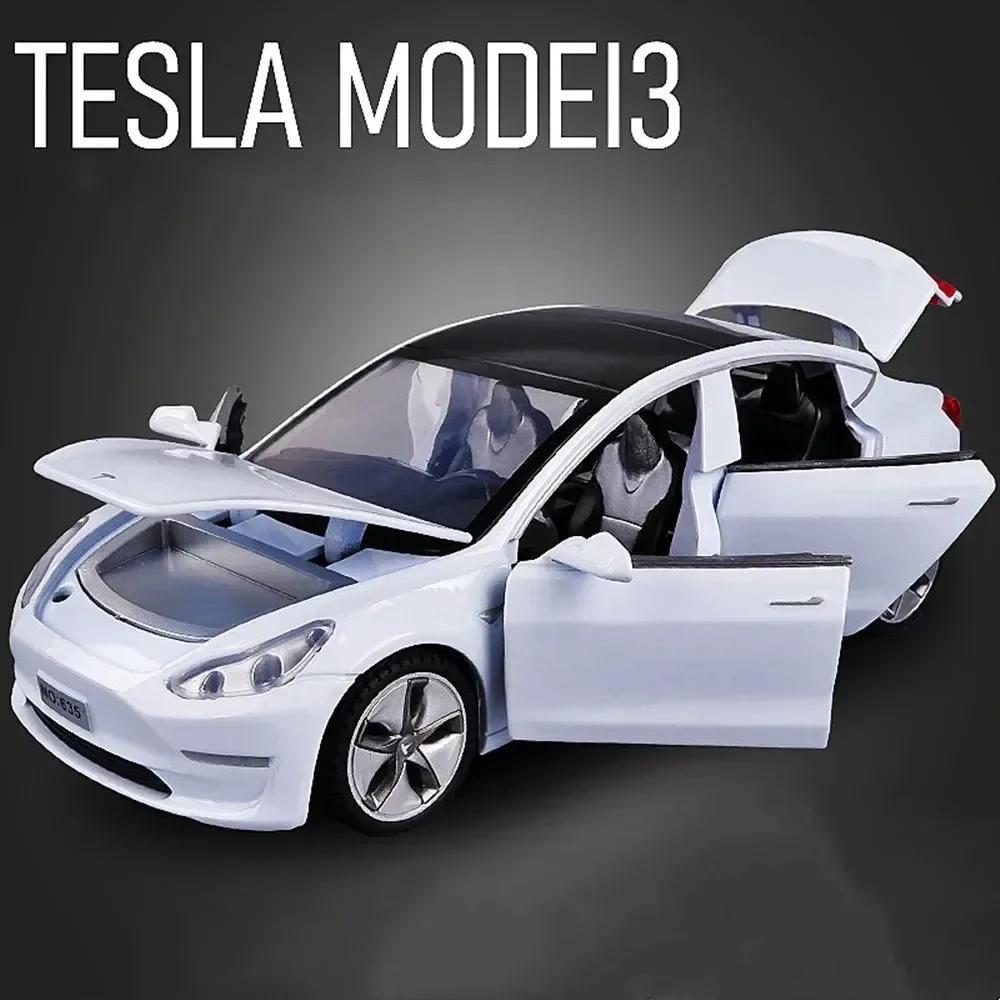 VKYA1 1/32 Tesla Cybertruck Modell 3 Modell S Modell X Modell Y Spielzeugauto Diecast Metall Off Road Sammlung Rückzieher Sound Licht Geschenk Junge