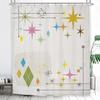 Shower Curtain Vintage Atomic Stars Retro Pattern on Of Boomerangs Mid Centry Waterproof Polyester Fabric Bathroom Set with Hook