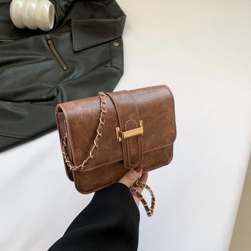 Fashionable Urban Pu Shoulder Crossbody Bag With Stitching Detail коричневый