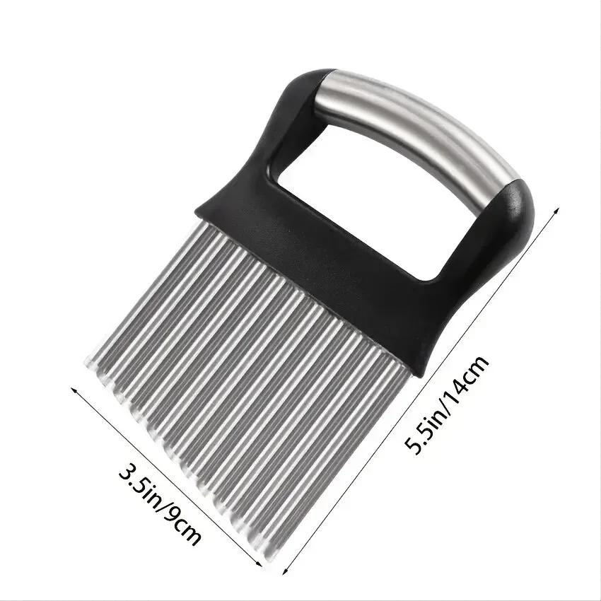 1PCS Upgrade Your Kitchen with a 1pc Crinkle Cutter - Wavy Chopper Knife for Fruits Vegetables Salad Carrots Potatoes Fries