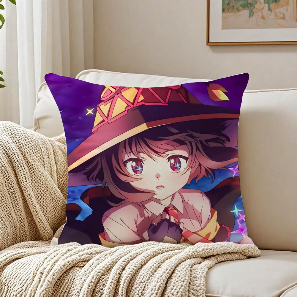 Anime ComedyFantasy KKonosuba Cushion Cover Pillowcase Antidustmite living Room Sofa Decor Cushion Room