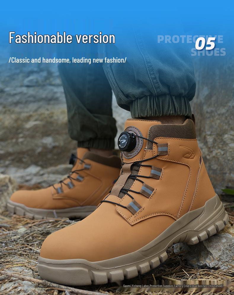 Men's Durable, Lightweight, Water-Repellent Safety Boots - Anti-Smash, Anti-Puncture Protection