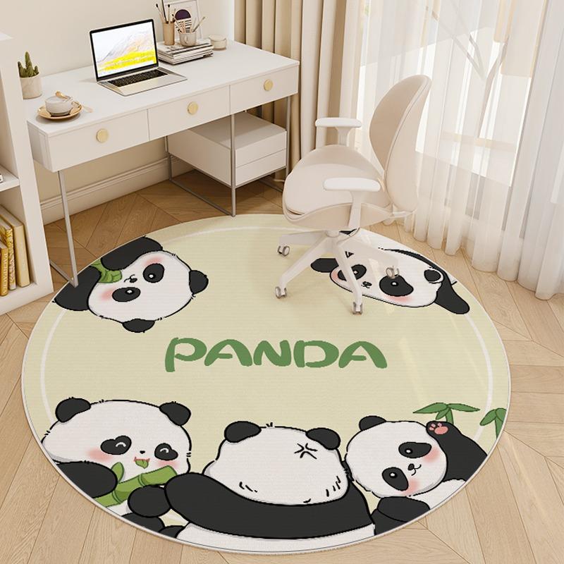  Cute Rabbit Bear Cartoon Round Carpet Living Room Bedroom Bedside Kitchen Entrance Door Mat Non-slip Girl Child Decor Rug