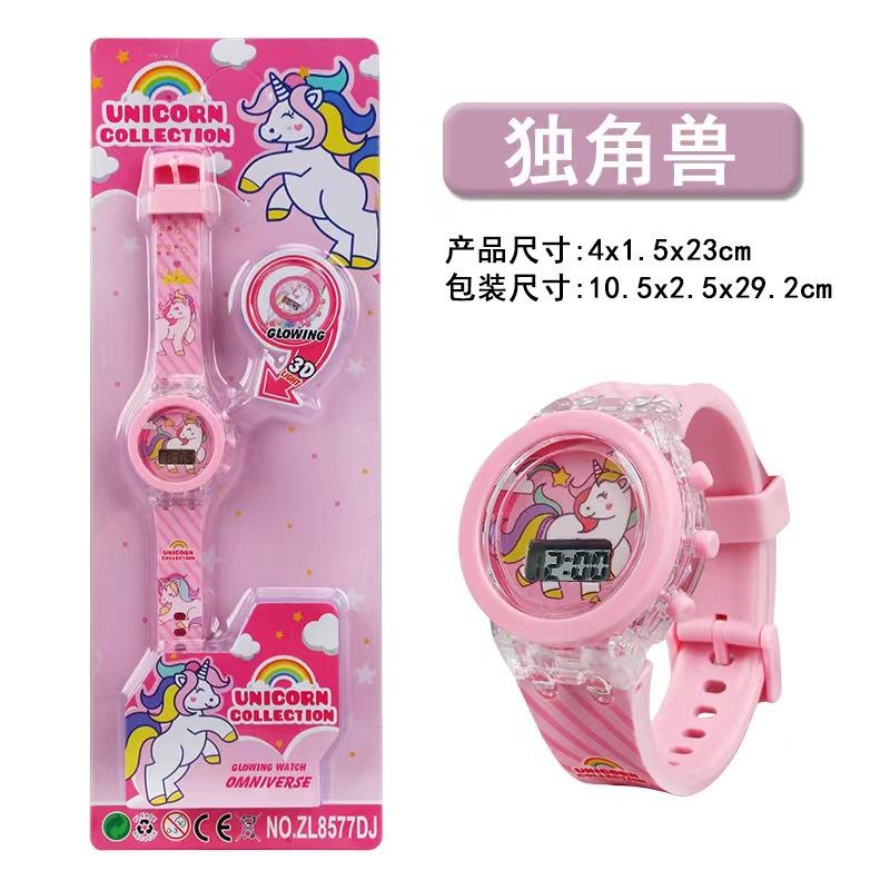 Children's luminous light-emitting primary school students cute cartoon doll electronic quartz watch kindergarten toy supply