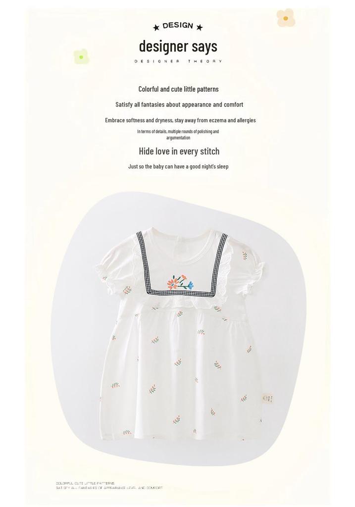 Bestseller Mädchen Sommerkleid mit kurzen Ärmeln aus Baumwolle - Stilvolles Prinzessinnen-Outfit für Kleinkinder