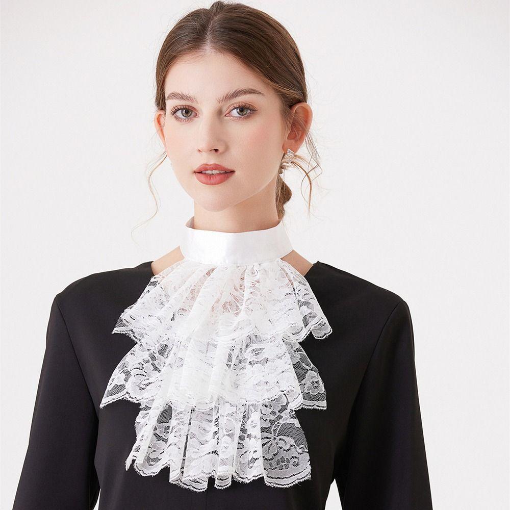 Detachable Elizabethan Neck Ruff Elegant Ruffled Collar Renaissance Collar  Historical Reenactment