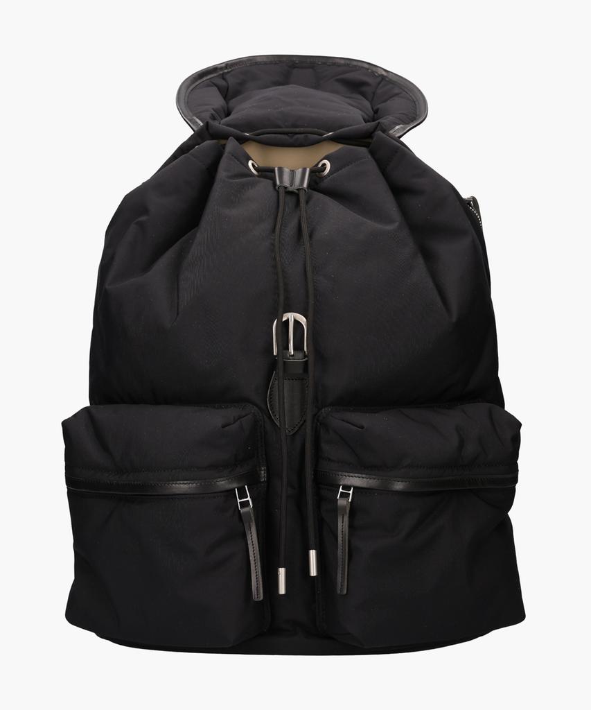Thetung [Japanese Material_Neoul] Premium Leather Trim String Backpack [Black]