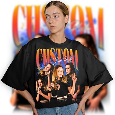 Premium Design Custom Girlfriend Photo Shirt, Custom Bootleg Rap Tee, Custom Photo Rap Shirt, Insert Your Design, Personalized Shirt