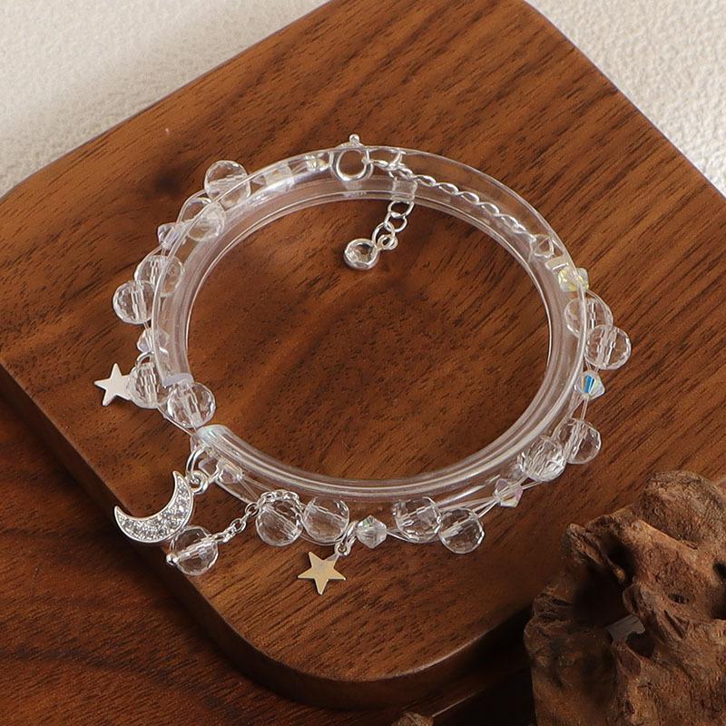 Irregular white crystal zircon bracelet, fashionable and simple, versatile personality, elegant temperament, design sense jewelry