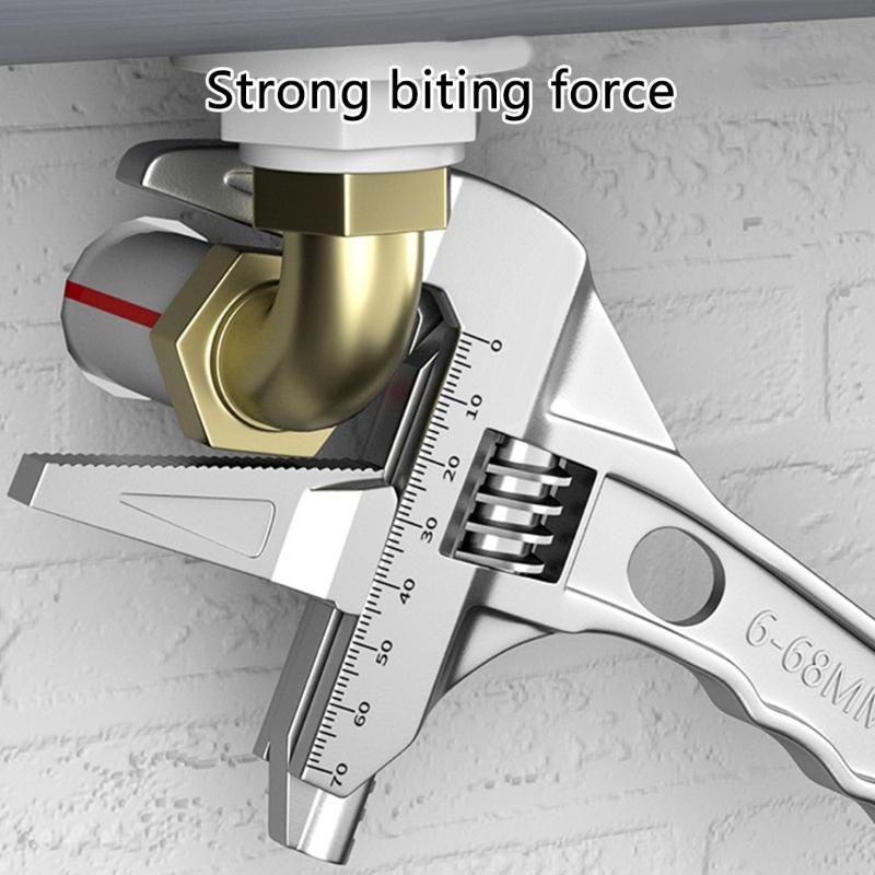 Verstellbarer Doppelfunktionsschlüssel Rohrschlüssel für Ventile/Armaturen/Verbindungsrohre/Duschköpfe Handwerkzeug für Wasserrohre