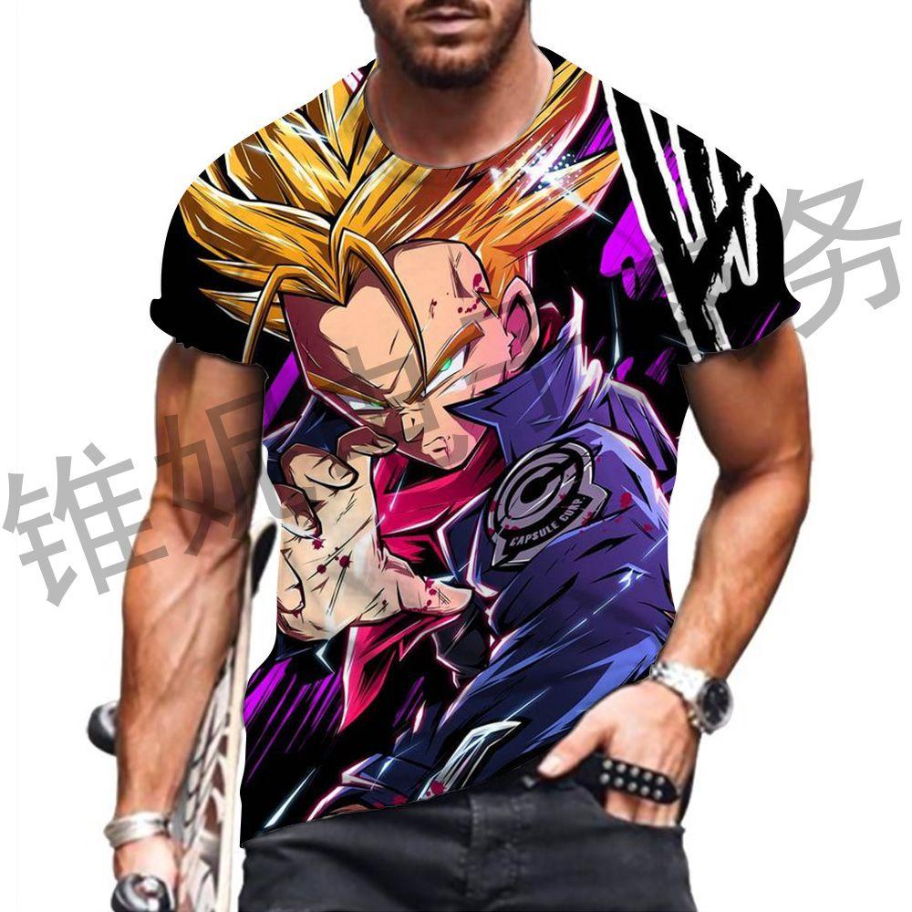 Dragon Ball Z 2024 Vegeta Men's T Shirt Goku Man Clothes Tops Cool Saiyan Short Sleeve Tee 110-6XL Summer GYM Harajuku T-shirt