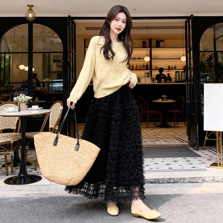 Fei Yuan Korean Style Princess Dress: Early Spring Sweet Layered Mesh Cake Dress for Women