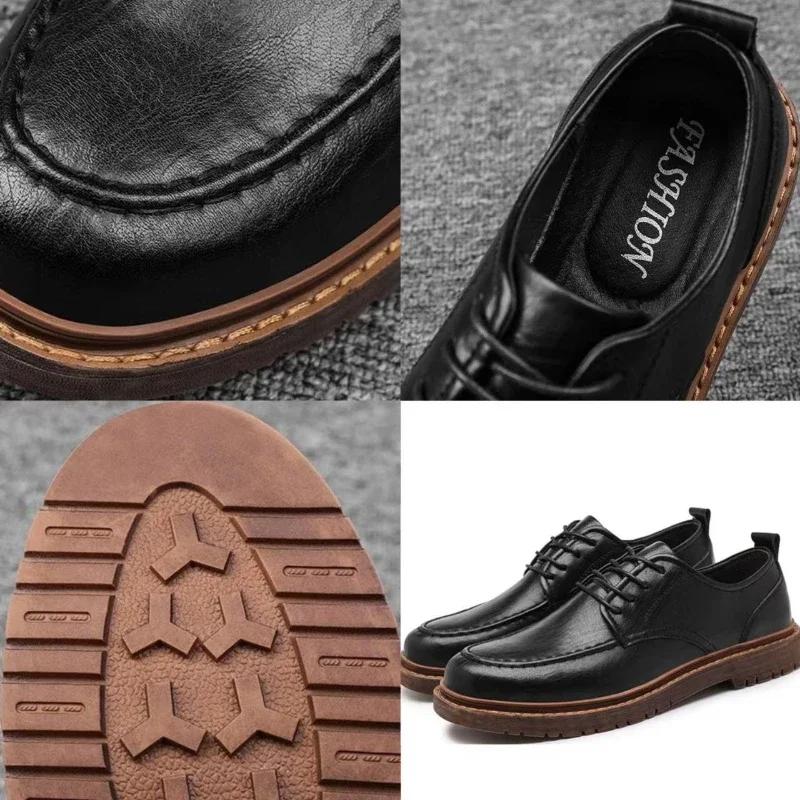 Herrenmode Lässiger Lederschuh Klassische Handgefertigte Slipper für Herren Schnürschuhe aus Echtem Leder Oxford Business Sneaker Herren Arbeitsstiefel