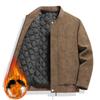 Big Size 8XL Suede Leather Jacket Men Cotton Padded Coat Motorcycle Male Oversize College Large Plus Winter Zipper Windbreaker