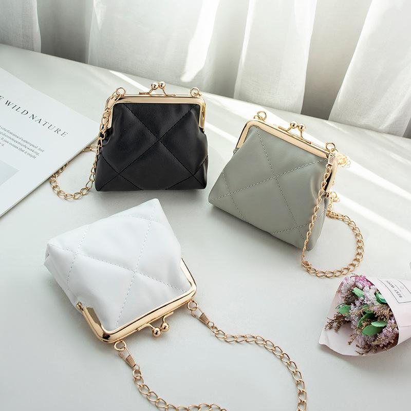 Single Shoulder Bag Diamond Lattice Embroidery Messenger Bag For Women Female Keys Coin Purse Pu Mini Handbag