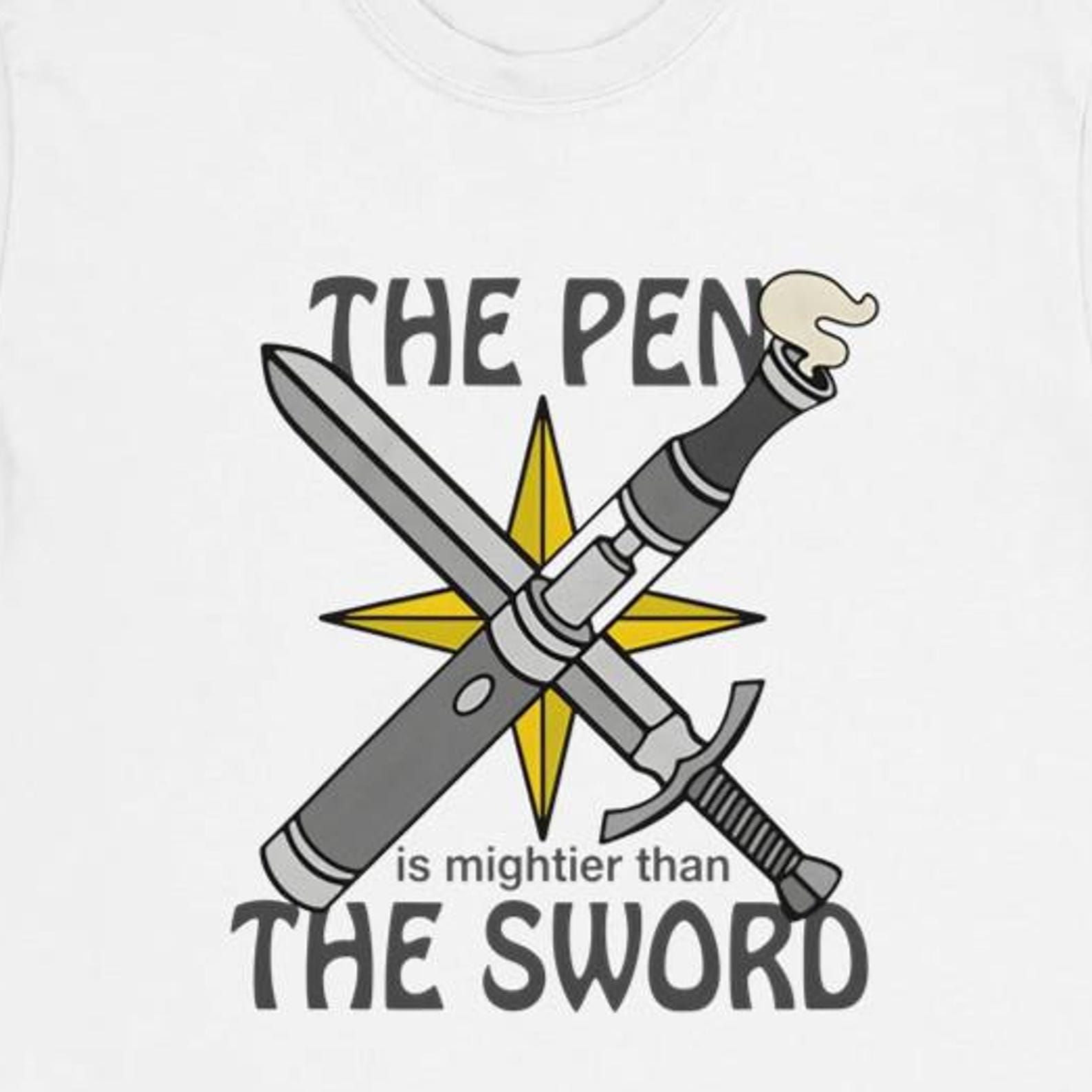 statement tee |  the pen is mightier than the sword  | absurd meme fans | college style | streetwear | gildan cotton unisex XL