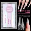 140 ks Sada krabiček s tipy na prodlužování nehtů Stiletto s plným krytím, Duální formy, Tipky na nehty, Průhledná forma na nehty pro DIY nehtové umění, Manikúra v salonu