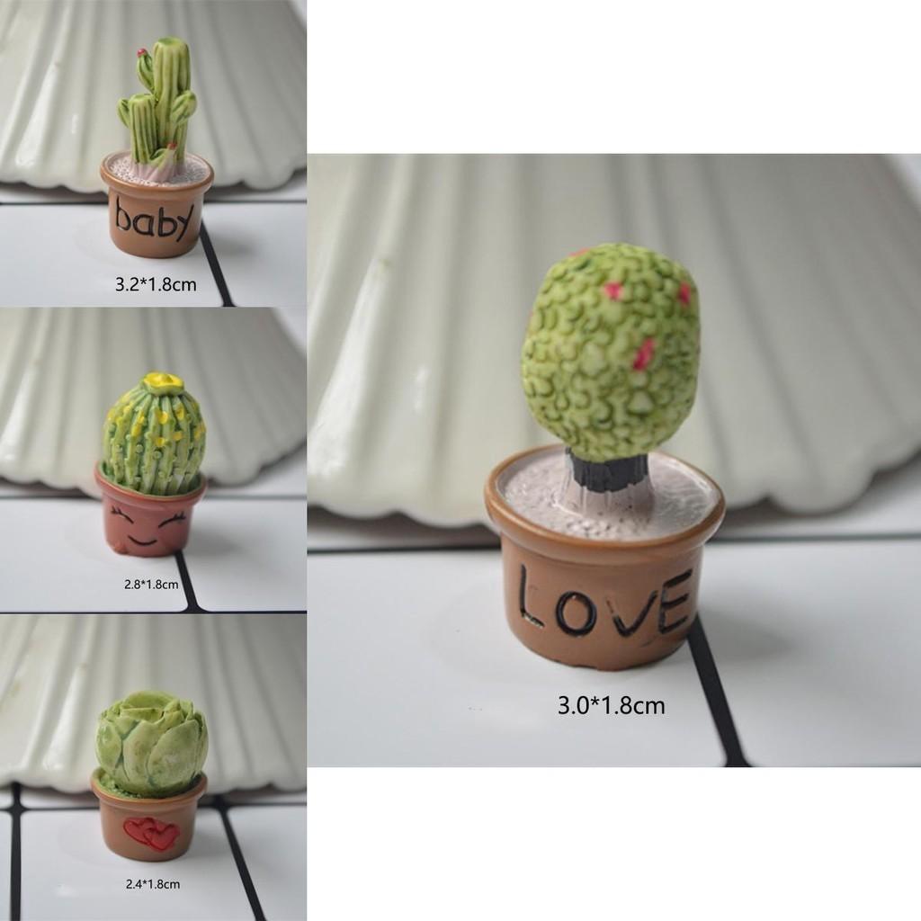 Elegant Micro Cactus Resin Ornament Perfect For Enchanting Dollhouse Decor