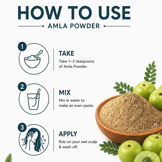 Brijbooti Amla-Pulver für Haarmasken & Packungen (250 g) | Indische Stachelbeere | für Haare, Haut, zum Essen und Trinken | Rein und Natürlich |