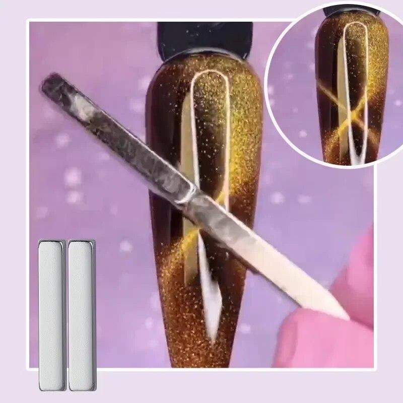 4ks/balení Manikúra Multifunkční Magnet na nehty Salon Cat Eye Long Strip Magnet Sada francouzských nehtových tyčinek pro kočičí oko pro UV gelové nástroje