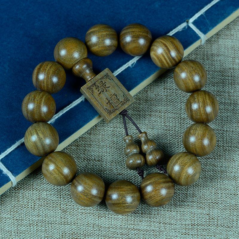 Argentina old material submerged green sandalwood bracelet sandalwood wooden cultural toy bracelet men's and women's jewelry buddhist beads