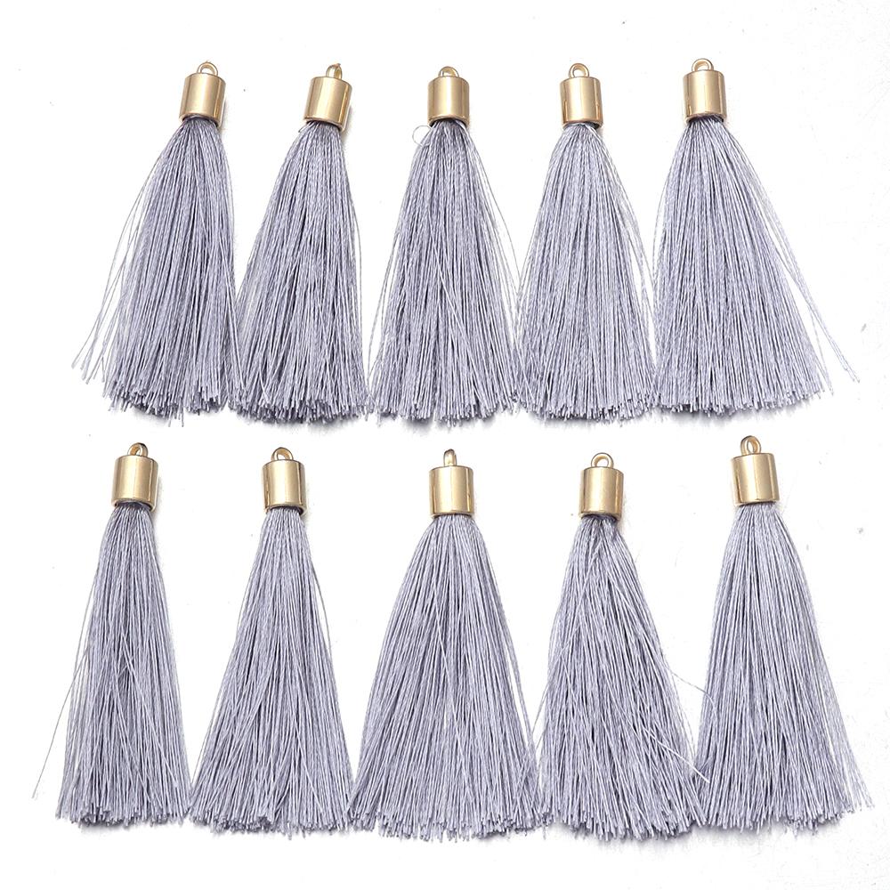 20pcs/lot Colorful Silk Tassels Metal Caps Tassel Charms Pendant For DIY Jewelry Making Handmade Earrings Pendant Accessories
