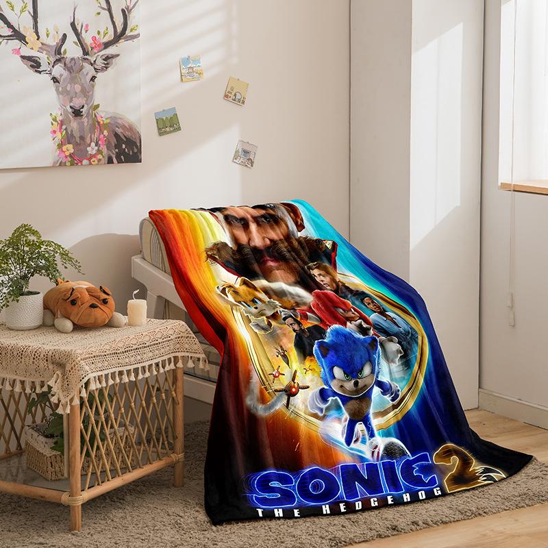 Riman Sonic Series Flannel Fleece Blanket 3D Printed Sofa Blanket Thickened Blanket