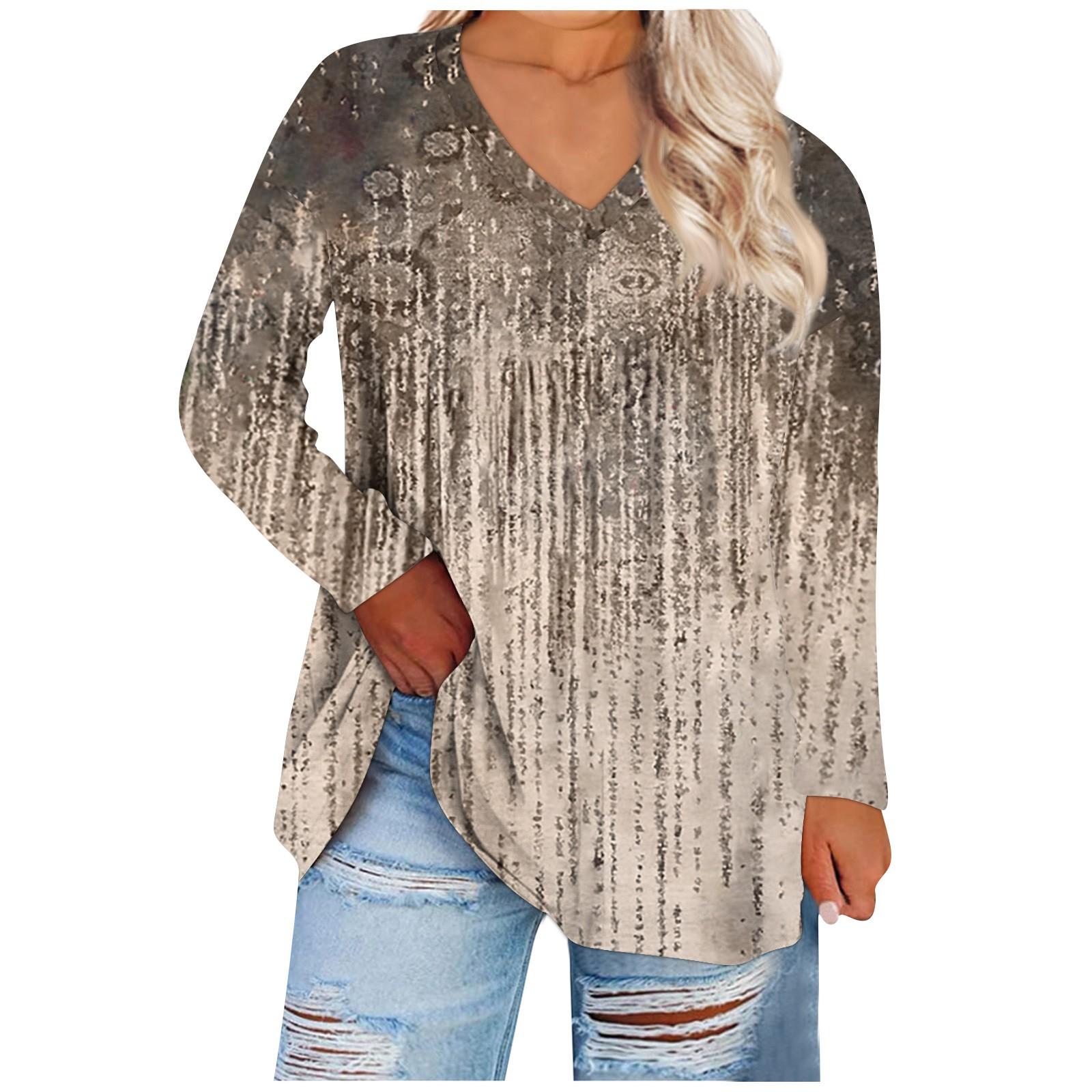 

Женская свободная и удобная футболка с длинными рукавами и круглым вырезом, повседневная XXXXL хаки