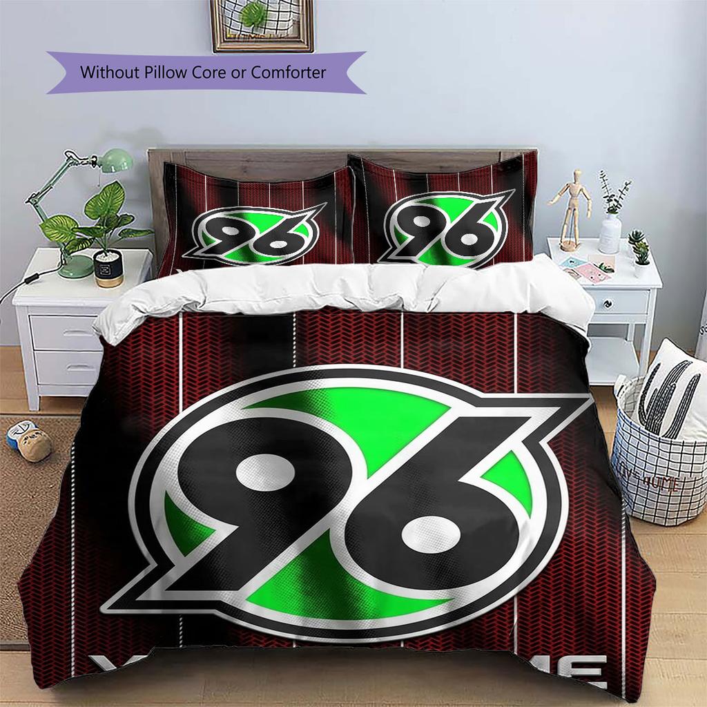 Hannover 96 Custom Name Pattern Bedding,Quilt Set Quilt Cover Pillowcase Home Birthday Gift(1 * duvet cover + 2 * pillowcase, without core)