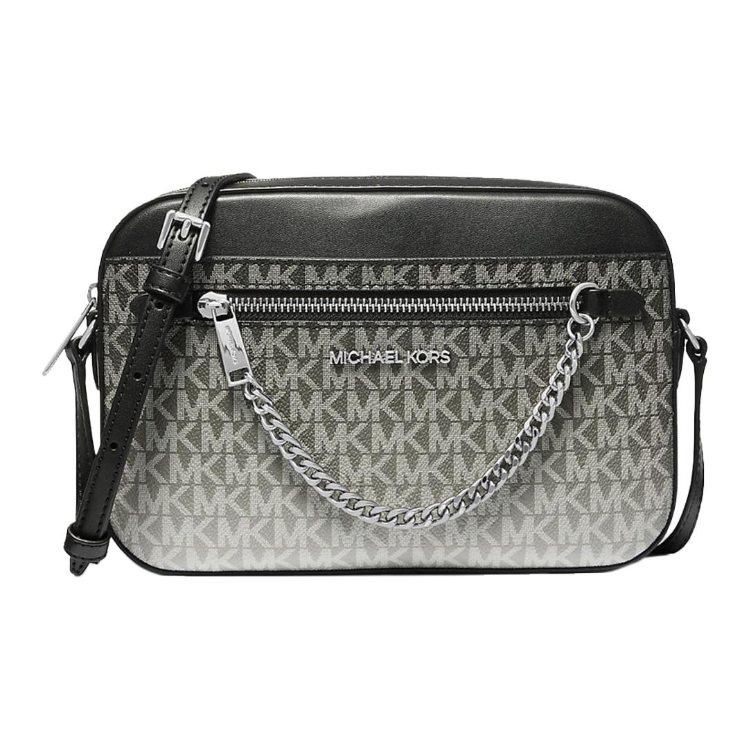 

Michael Kors Mk Jet Set Classic Logo Zipper Closure Coated Canvas Crossbody Bag Large Women bags Black 35R5STTC9V-BLACK Basic Set (Bag)