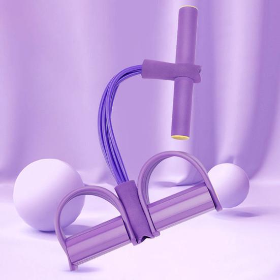 Sit-up Pedal Puller Resistance Band with Handle Multifunction 4/6-Tube Elastic Yoga Pull Rope Men Women Pedal Tensioner Exerciser Workout Equipment