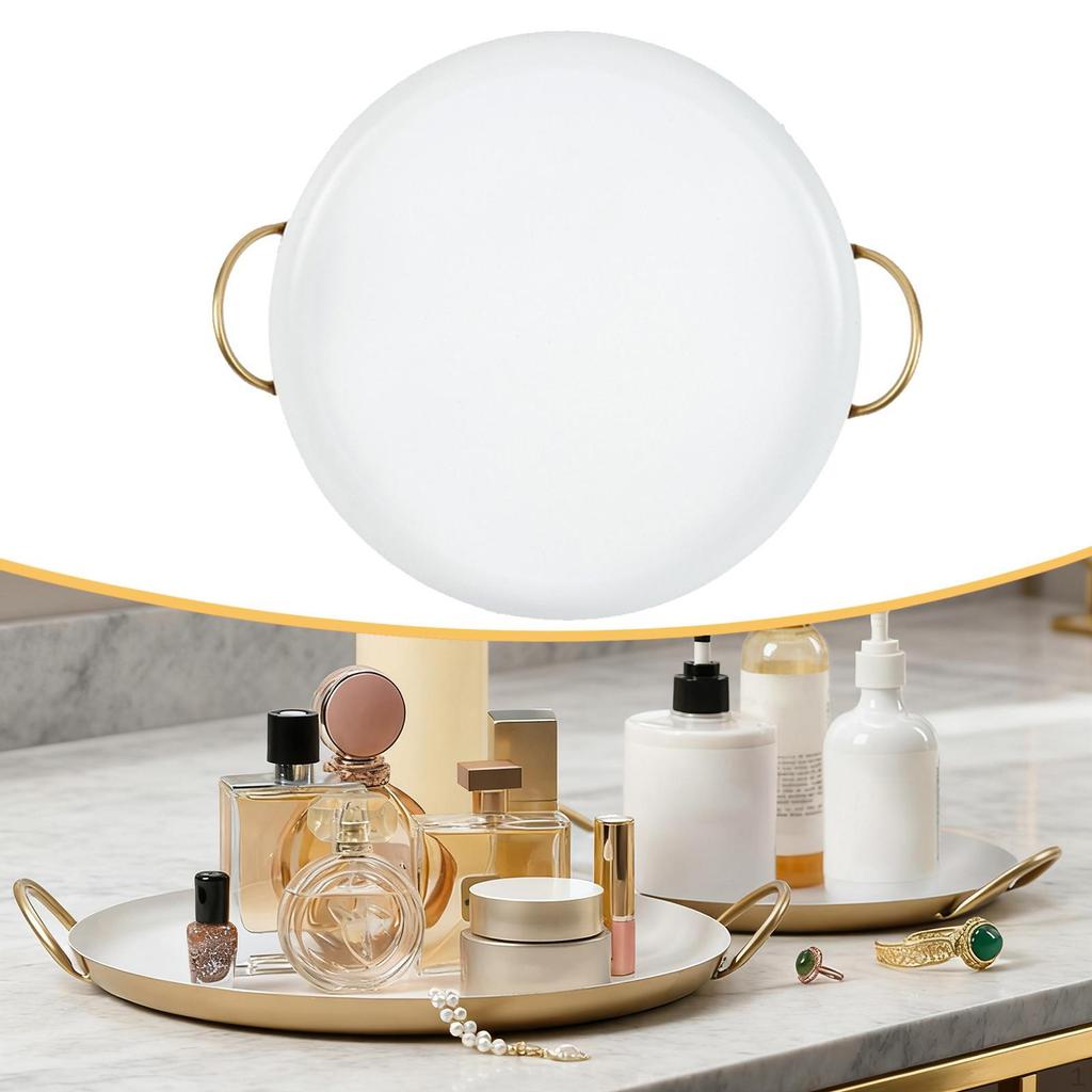Round Jewelry Tray Key Holder Decorative Serving Platter Perfume Organizer for Dressing Table