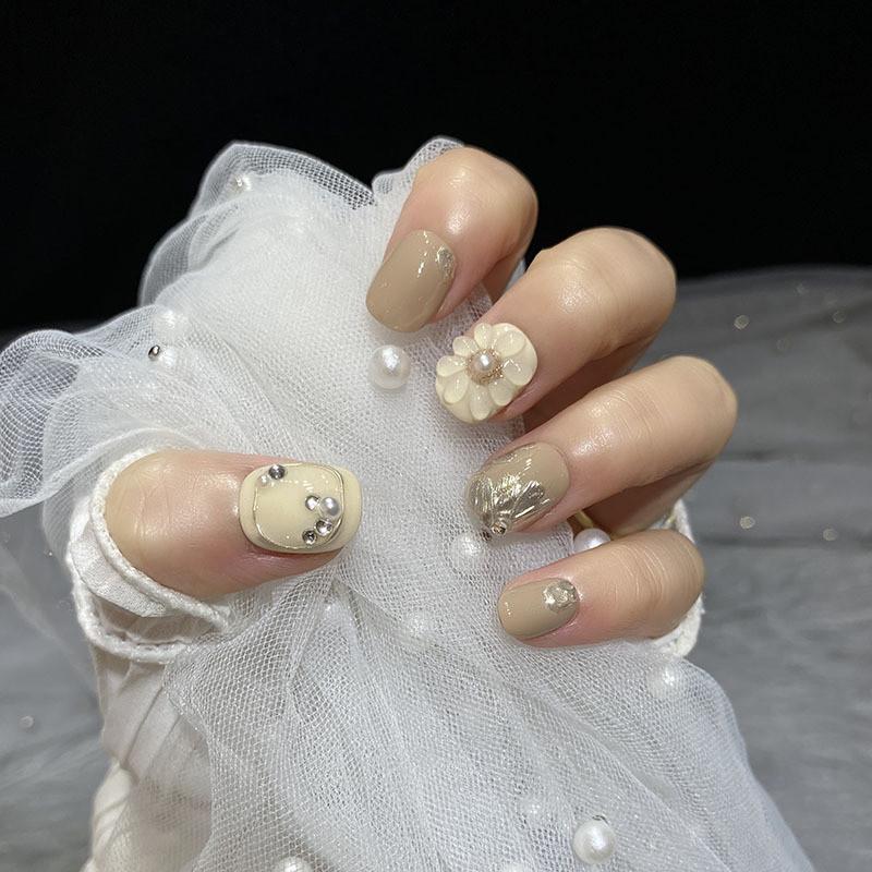 

Трехмерная Броня Ношение Цветок Молочный Чай Цвет Молочный Кофе Квадрат Круг L